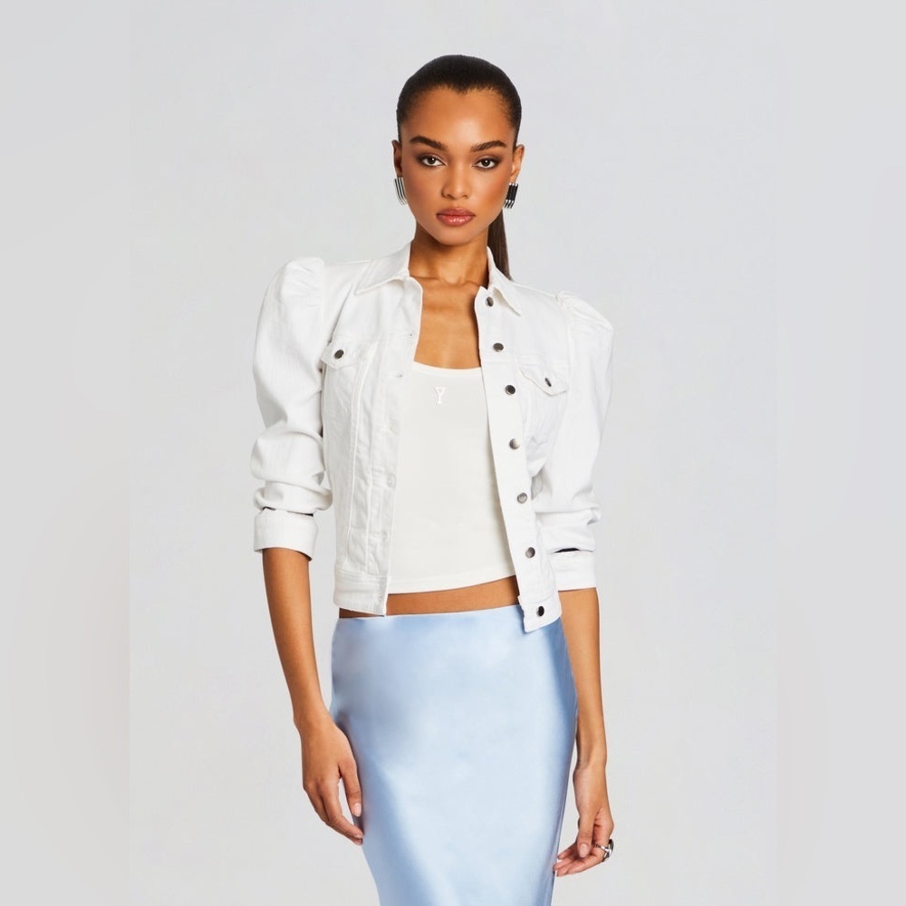 Retrofete Ada White Denim Jacket Womens Size XS